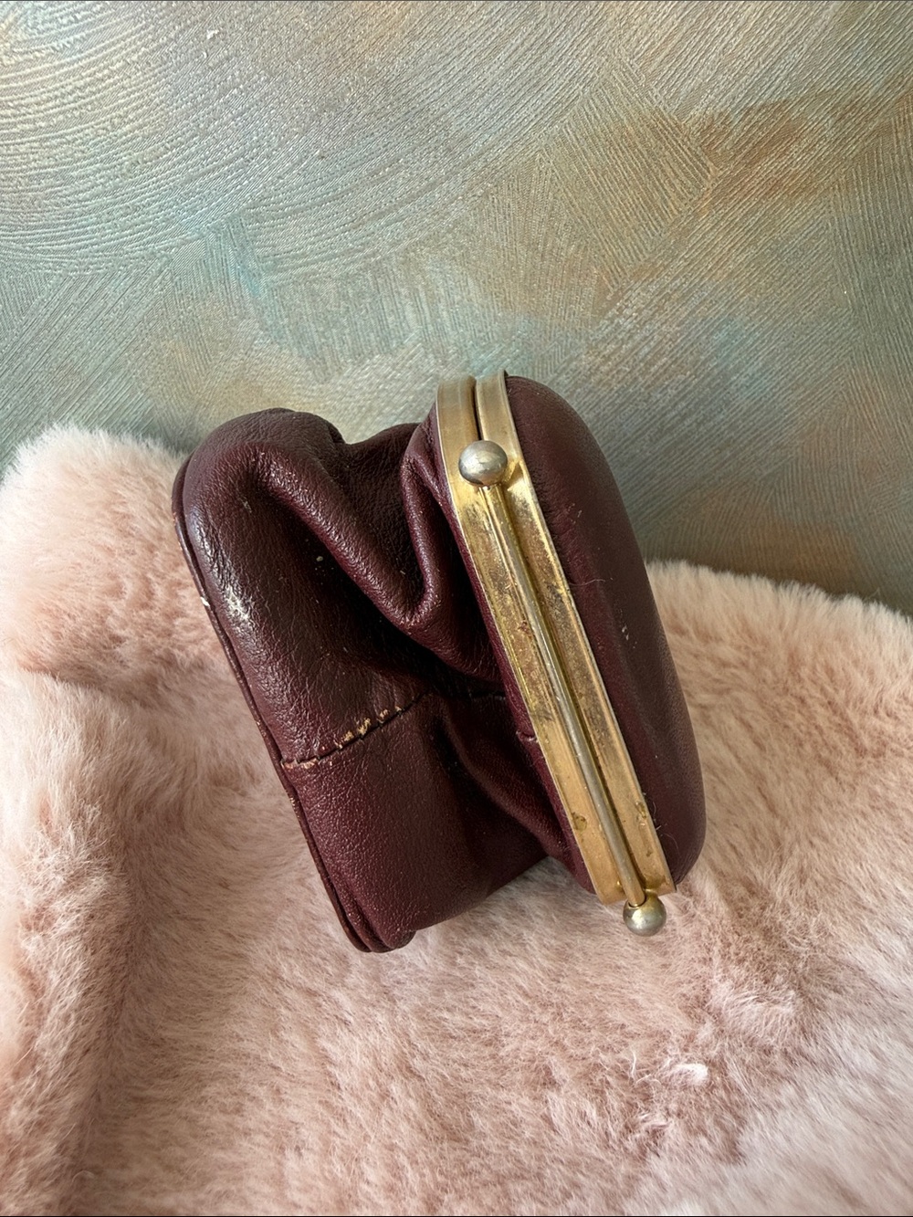 Vintage Christian Dior Burgundy Leather Collapsible Coin Purse - Picture 7 of 10